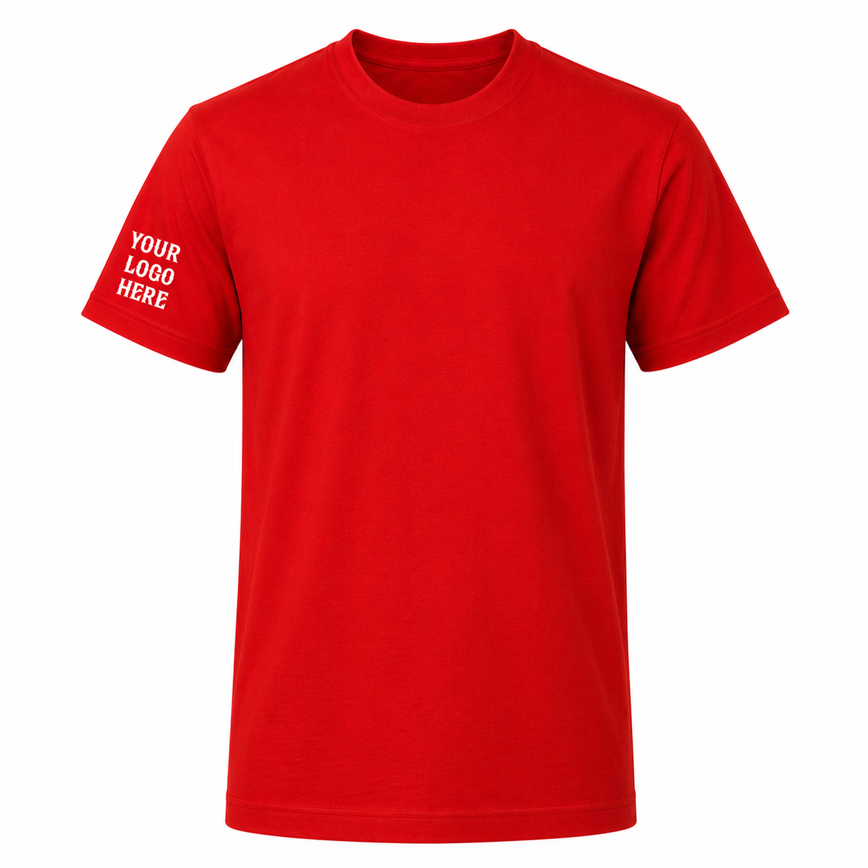 Front Short Sleeve Cotton Custom Tee — Right Sleeve