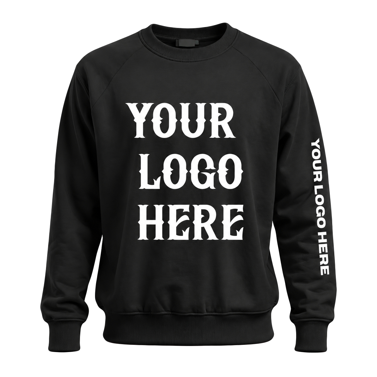 Black Sweatshirt — Left Sleeve